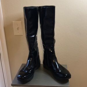 Black rain boots